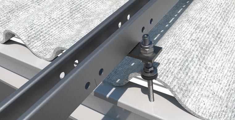 Coplanar system with Indextrut Solar GP-XS perforated steel guide with Atlantis C4-M coating.